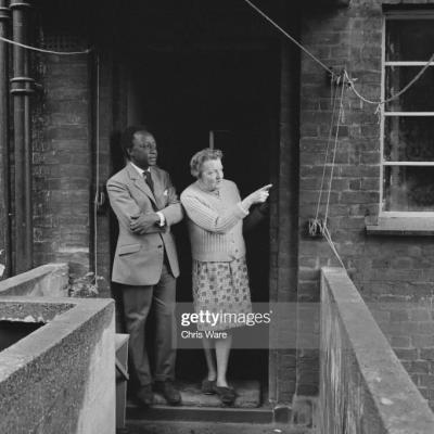 Mutesa Ii Kabaka Of Buganda And Deposed President Of Uganda Right Talking To A Neighbour In Bermondsey London July 1968 
